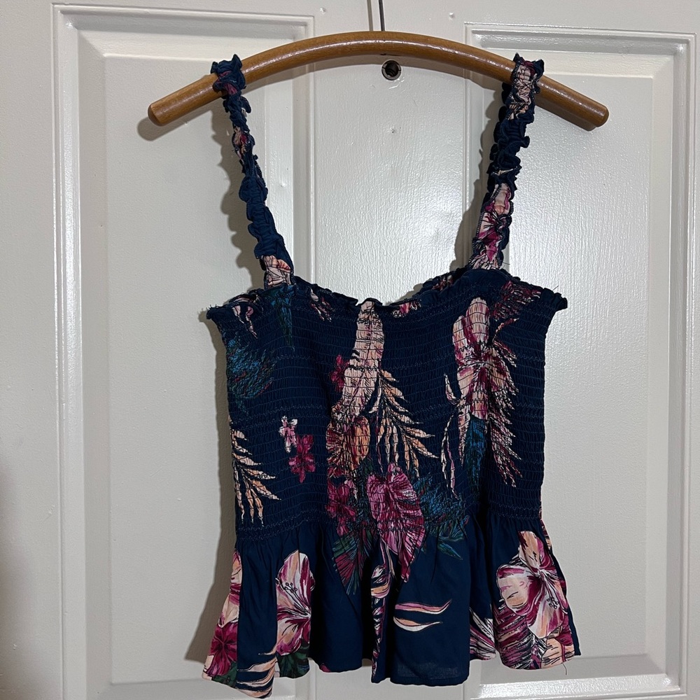Patrons of Peace Floral Smocked Peplum Top